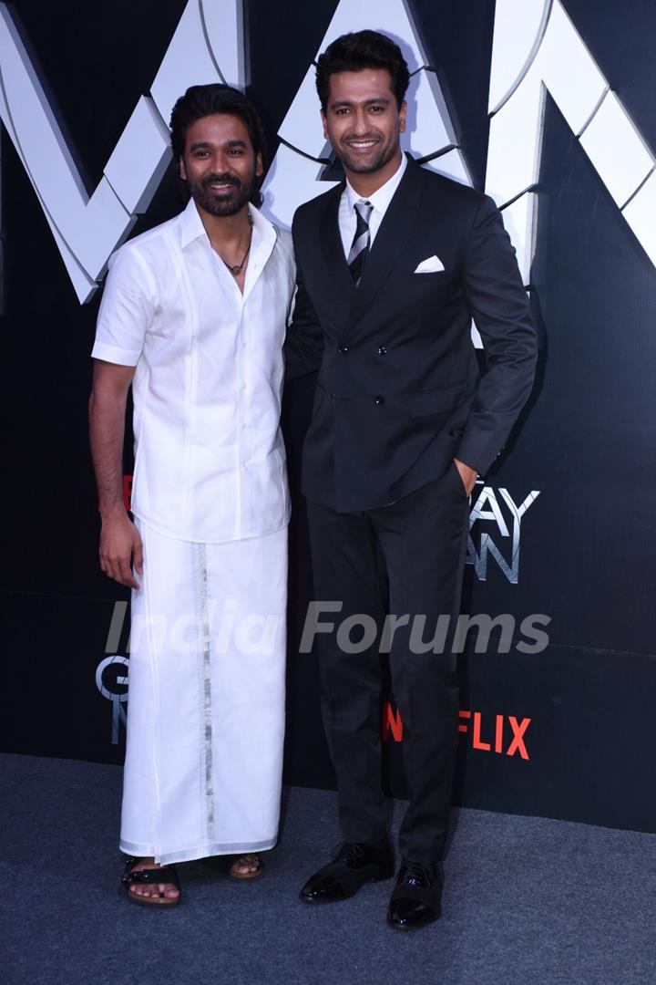 Dhanush, Vicky Kaushal attend the premiere of The Gray Man