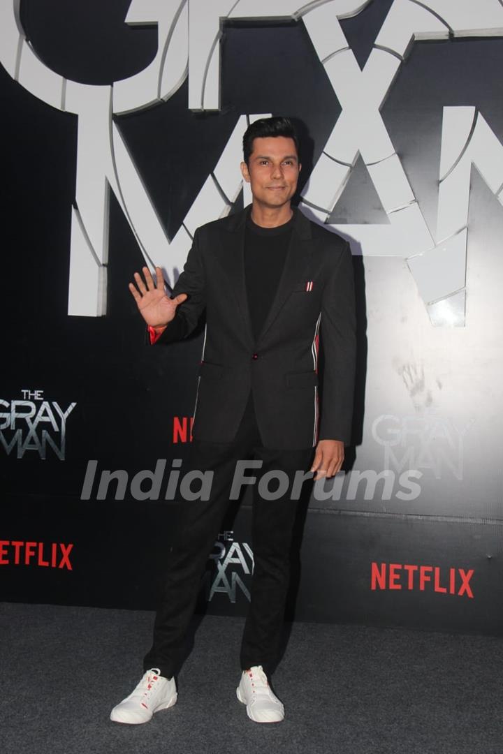 Randeep Hooda attend the premiere of The Gray Man