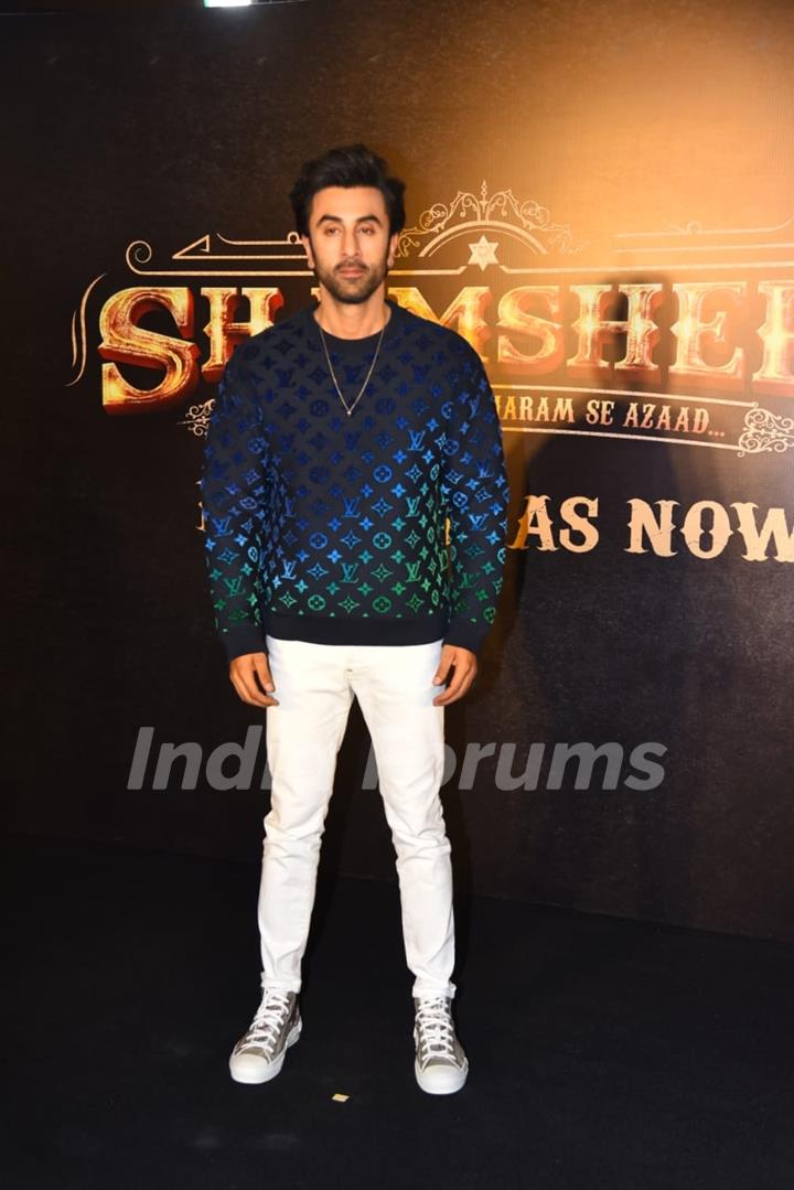 Ranbir Kapoor clicked at the Shamshera release at Juhu PVR