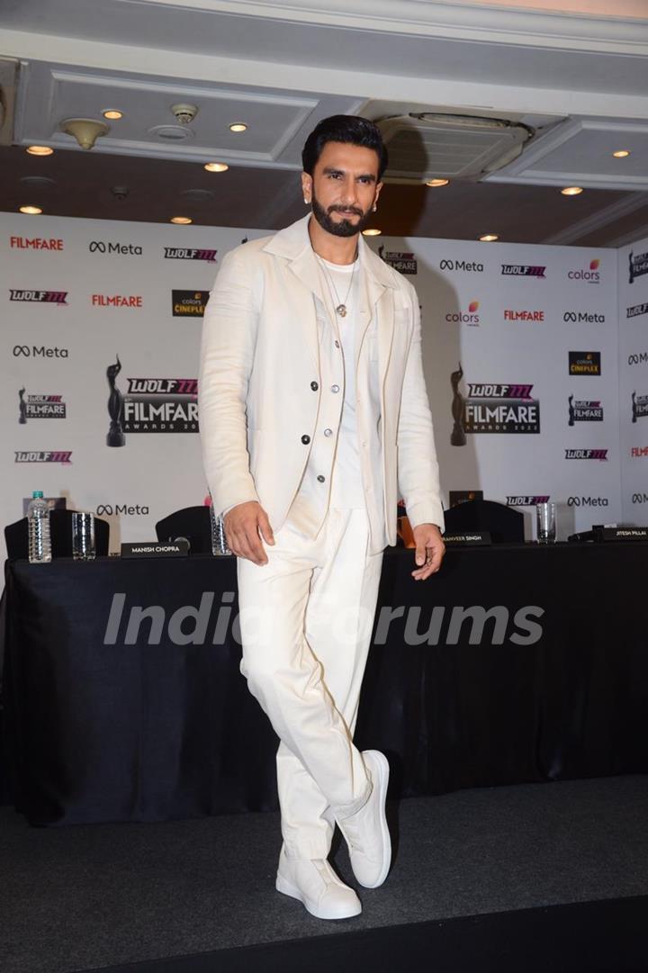 Ranveer Singh clicked at the press conference of the 67th Filmfare Awards 2022