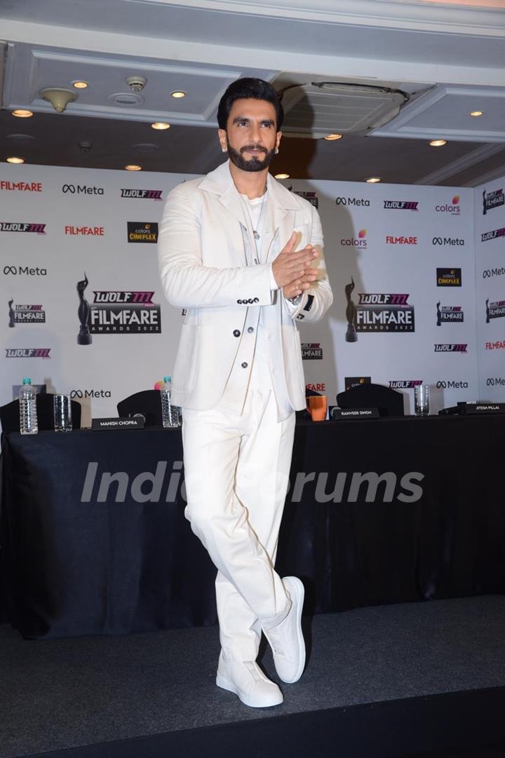 Ranveer Singh clicked at the press conference of the 67th Filmfare Awards 2022