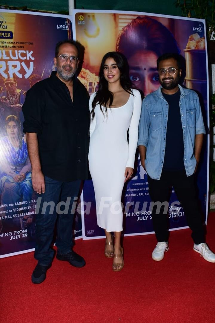 Janhvi Kapoor, Aanand L. Rai attend the screening of GoodLuck Jerry