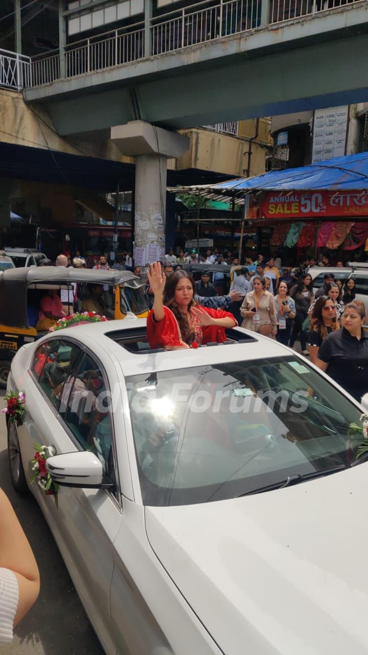 Barkha Singh promoting The Great Weddings Of Munnes in Andheri 