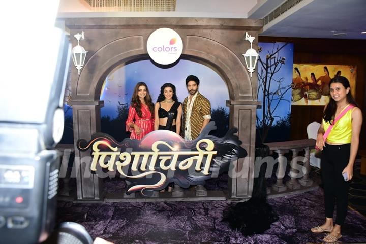 Nyrraa M Banerji, Harsh Rajput and Jiya Shankar attends press conferance of Pishachini at Sun and Sand hotel in Juhu