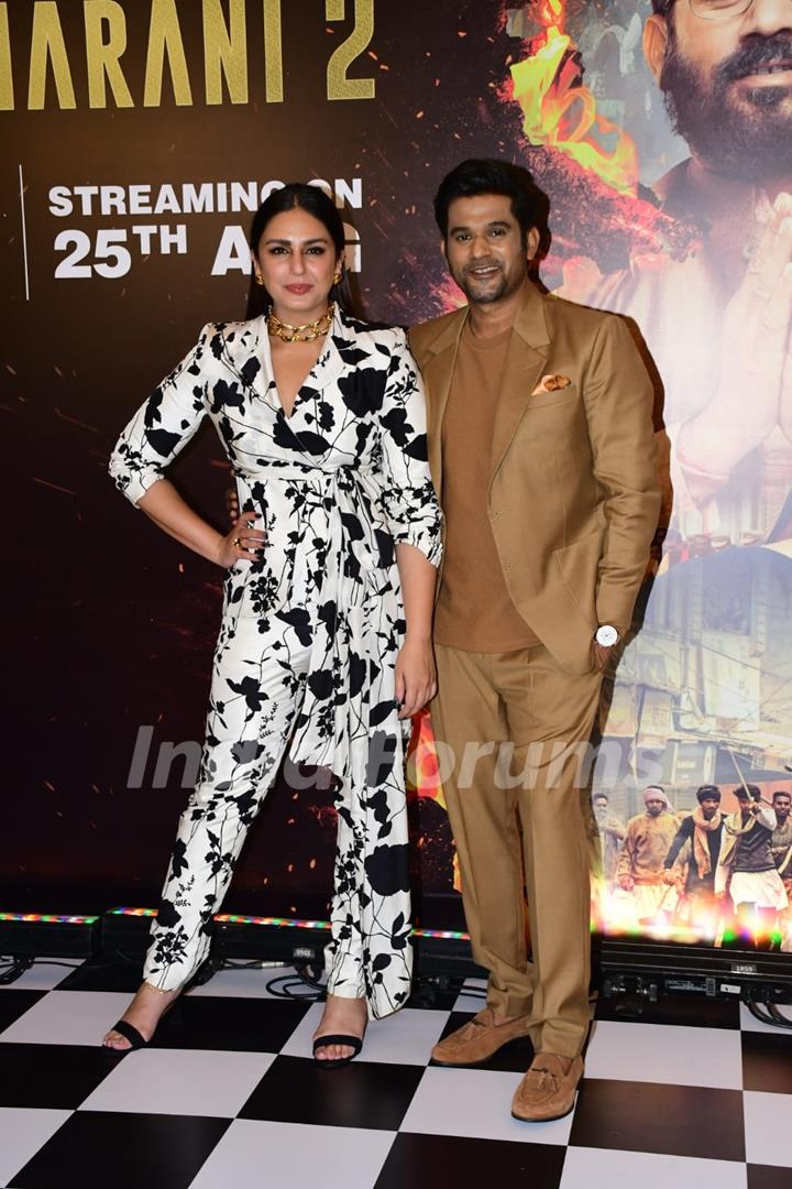 Huma Qureshi, Sohum Shah spotted promoting Maharani 2 at JW Marriott in Juhu