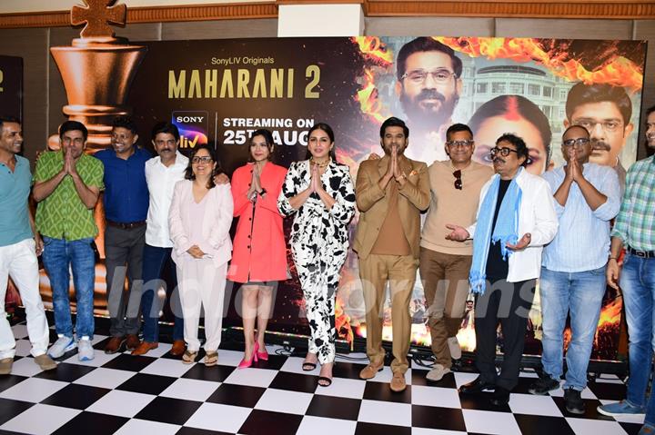 Huma Qureshi, Sohum Shah, Amit Sial, Anuja Sathe, Pramod Pathak, Vineet Kumar, spotted promoting Maharani 2 at JW Marriott in Juhu