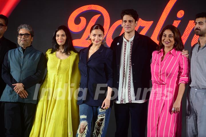 Alia Bhatt, Vijay Varma, Shefali Shah clicked for song launch of Darlings in Delhi 