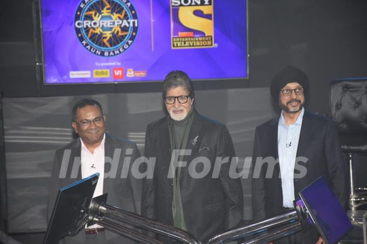 Amitabh Bachchan, NP Singh, Danish Khan, Indranil Chakraborty clicked for the launch of Kaun Banega Crorepati Season 14 