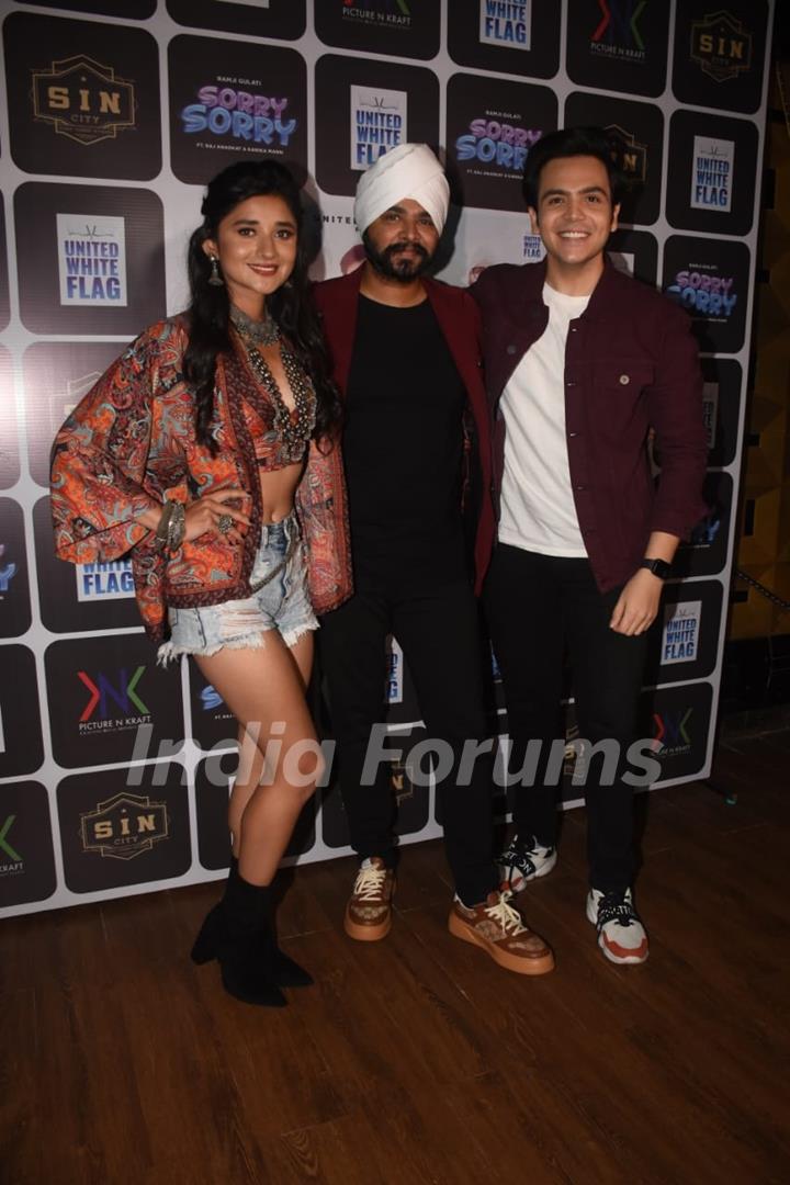 Kanika Mann and Raj Anadkat clicked for song launch Sorry Sorry  in the city
