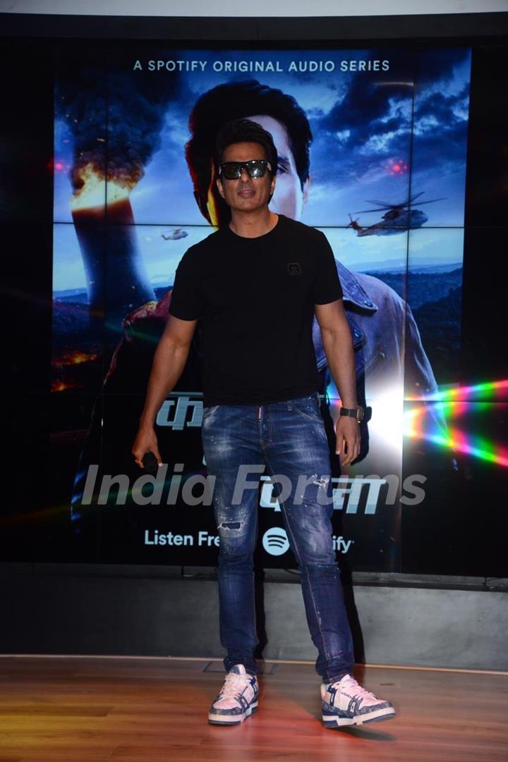 Sonu Sood clicked for the Spotify’s newest podcast series Commander Karan Saxena