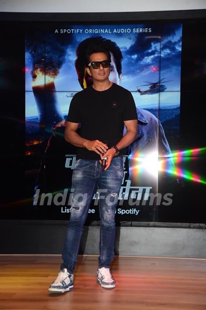 Sonu Sood clicked for the Spotify’s newest podcast series Commander Karan Saxena
