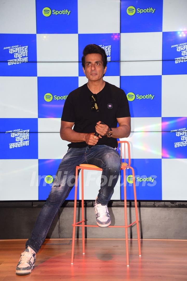 Sonu Sood clicked for the Spotify’s newest podcast series Commander Karan Saxena