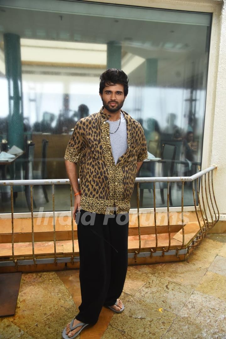 Vijay Deverakonda is a handsome hunk in a leopard print shirt as he was spotted promoting Liger