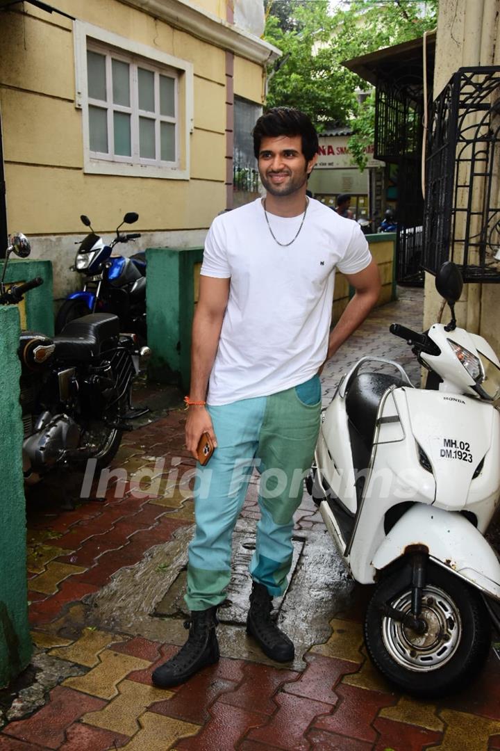 Vijay Deverakonda snapped promoting their upcoming film Liger in Bandra