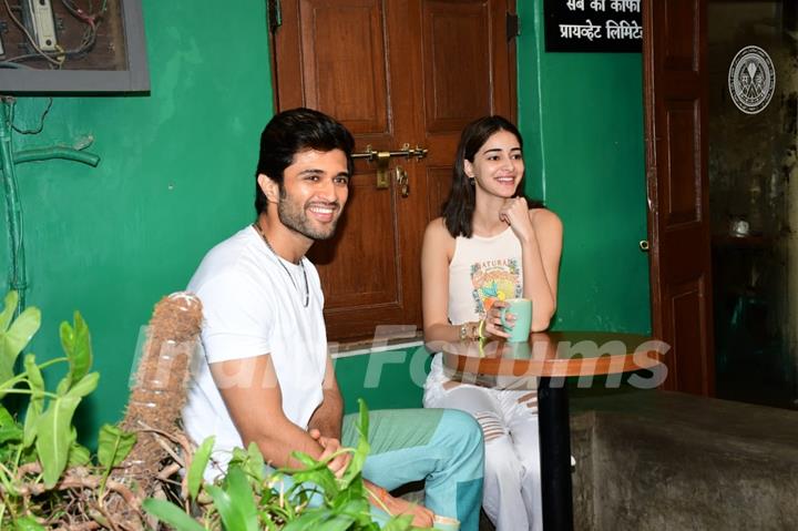 Vijay Deverakonda and Ananya Panday snapped promoting their upcoming film Liger in Bandra