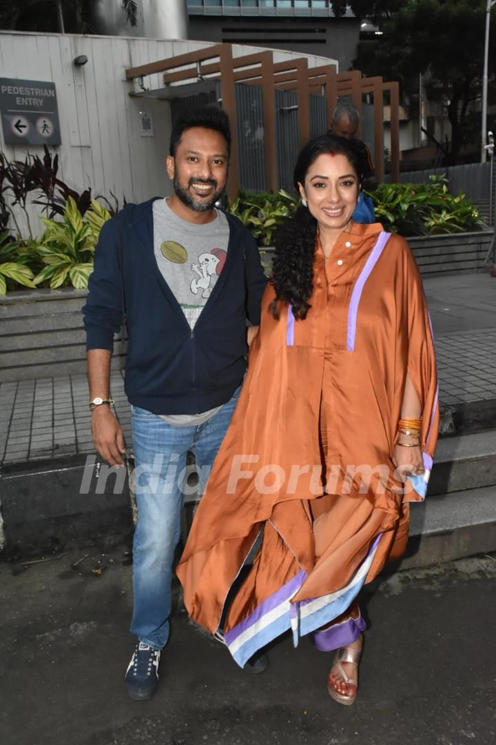 Rupali Ganguly spotted with Vijay Ganguly at BKC in Bandra