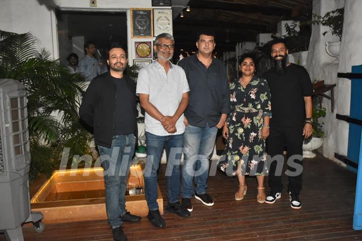 Bikram Duggal, Nitesh Tiwari, Siddharth Roy Kapur, Ashwiny Iyer Tiwari attends the wrap up party of the film Bas Karo Aunty at Olive in Khar