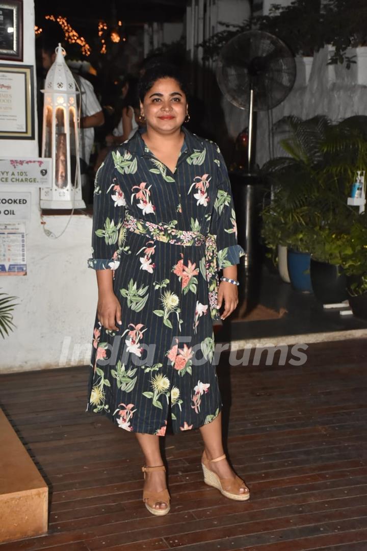 Ashwiny Iyer Tiwari attends the wrap up party of the film Bas Karo Aunty at Olive in Khar