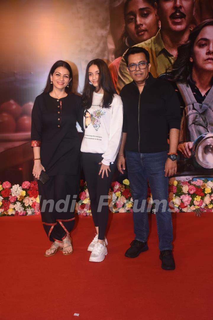 snapped at the screening of Raksha Bandhan in the city 