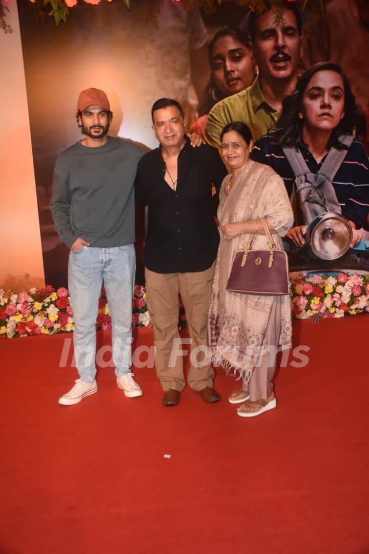 Sunny Kaushal, Sham Kaushal, Veena Kaushal snapped at the screening of Raksha Bandhan in the city 