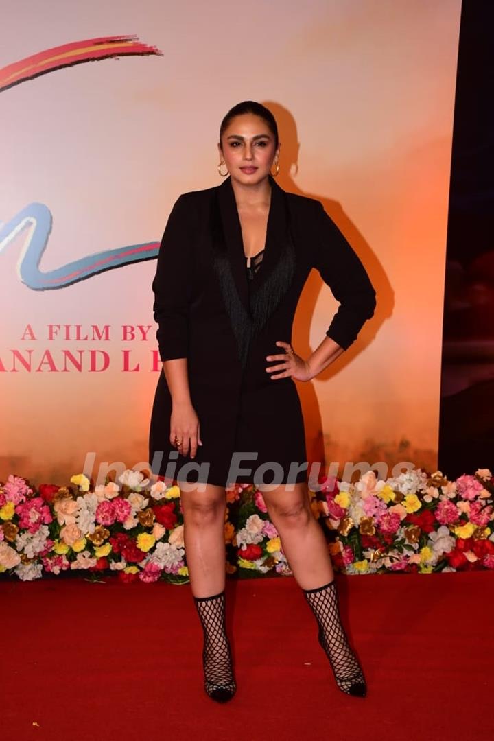 Huma Qureshi snapped at the screening of Raksha Bandhan in the city 