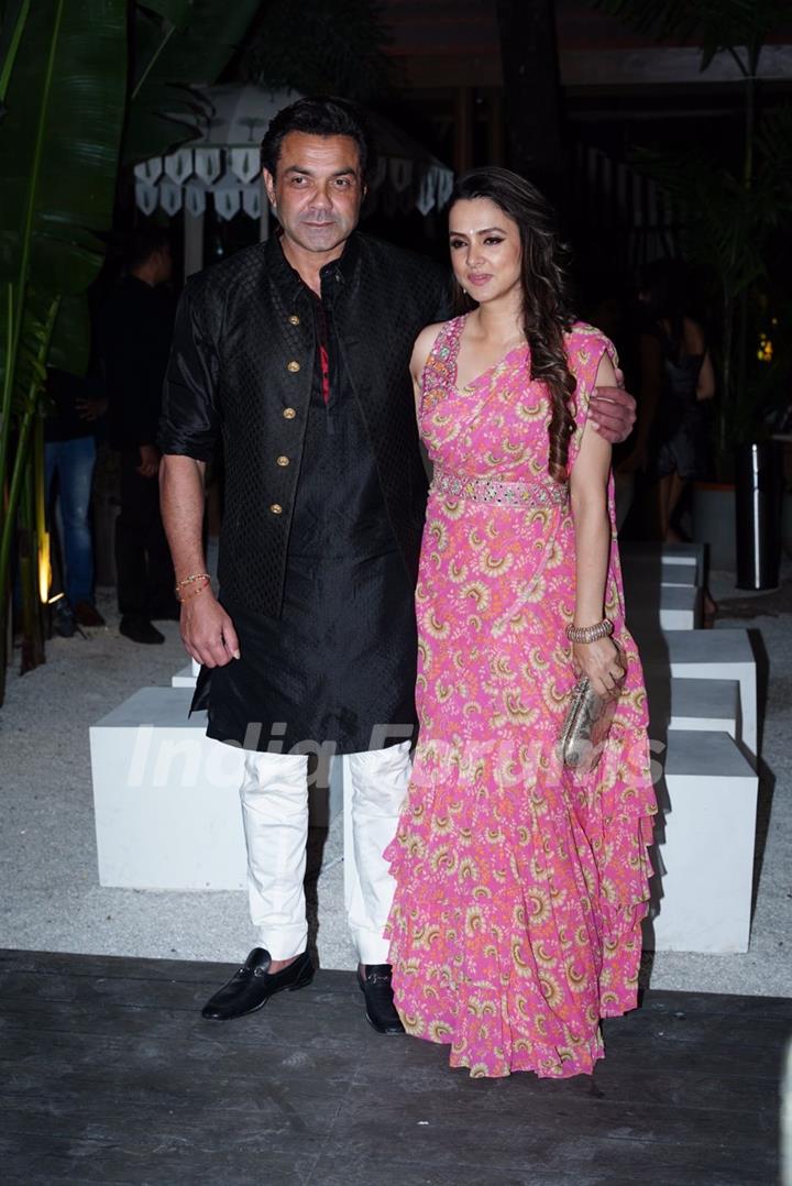 Bobby Deol, Tanya Deol attends the post wedding bash of Arjun Kanungo and Carla Dennis in the city