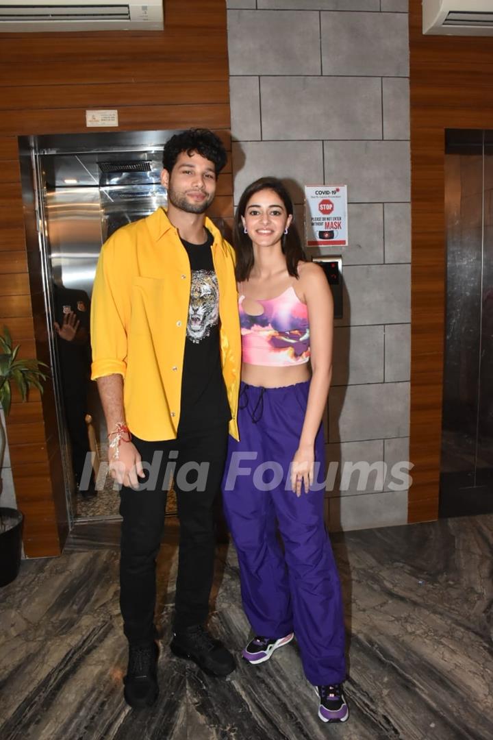 Siddhant Chaturvedi, Ananya Panday attends the wrap up party of the film Kho Gaye Hum Kahan in Bandra