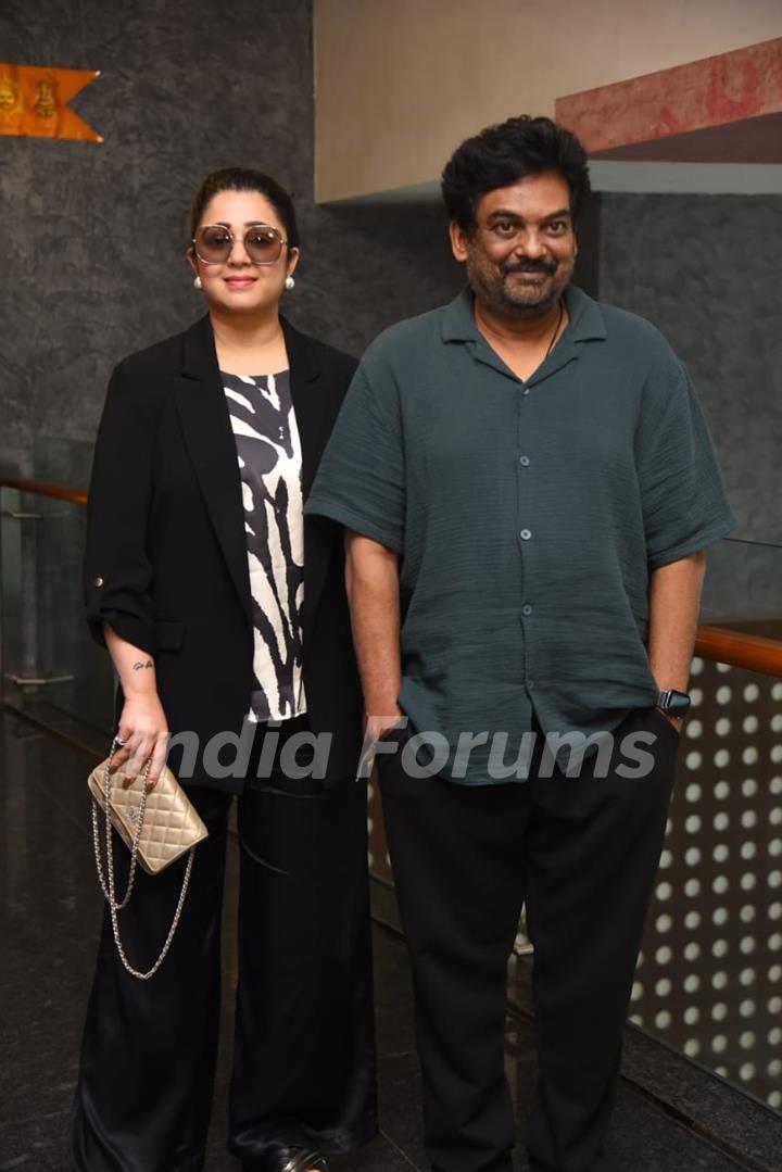 Puri Jagannadh, Charmy Kaur spotted promoting Liger movie at Dharma office in Andheri 