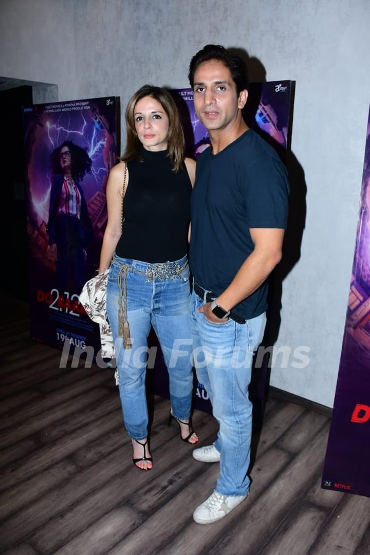 Sussanne Khan, Arslan Goni clicked at the screening of Do Baaraa