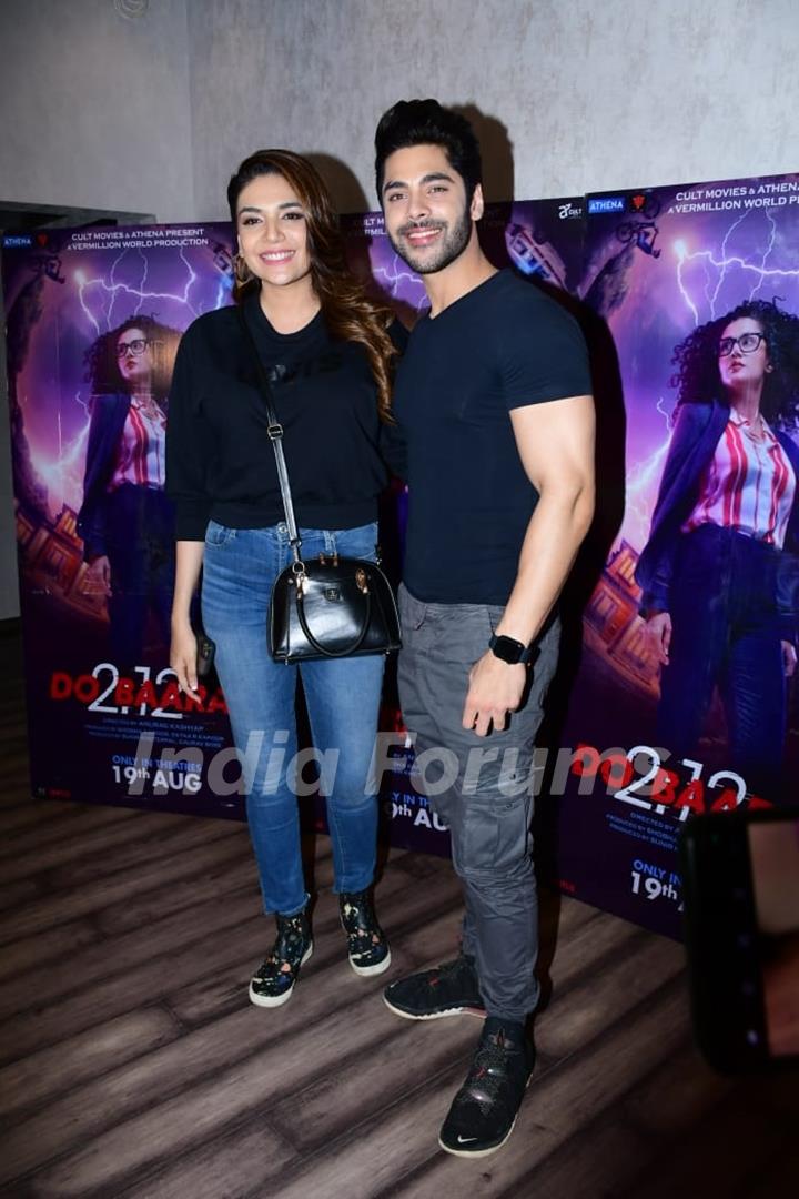 Shikha Singh, Simba Nagpal attend the screening of Do Baara in Mumbai