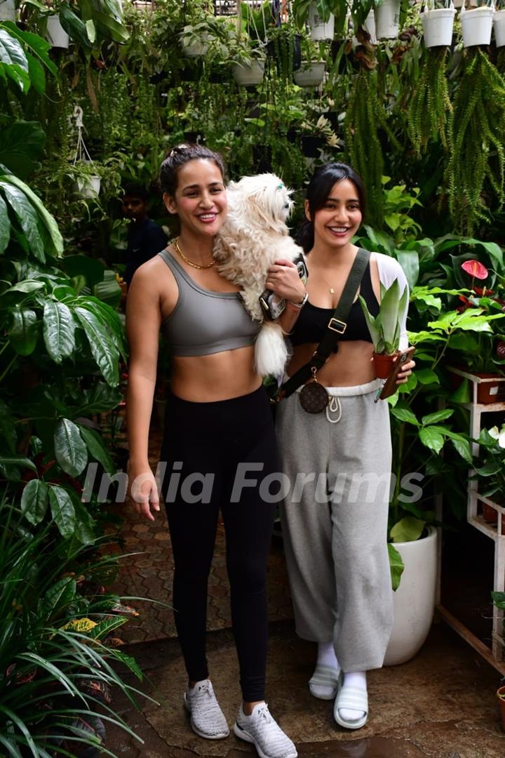 Neha Sharma and Aisha Sharma spotted in Khar 