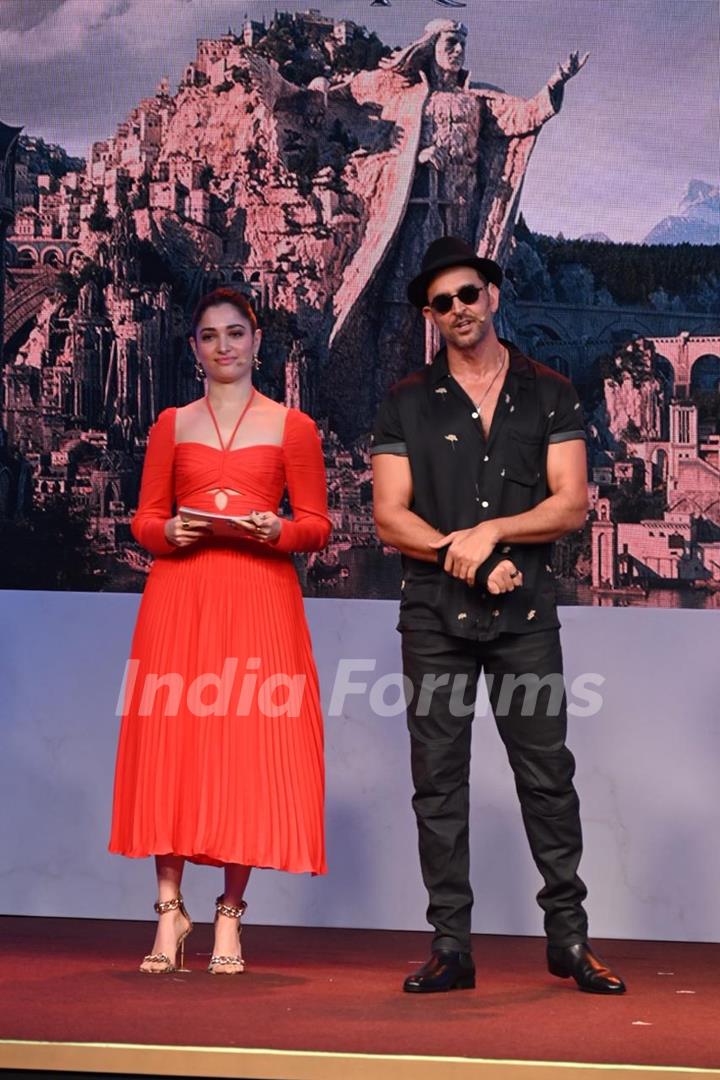 Tamannaah Bhatia and Hrithik Roshan clicked at the press conference of The Lord of the Rings: The Rings of Power at The St. Regis Hotel in Lower Parel