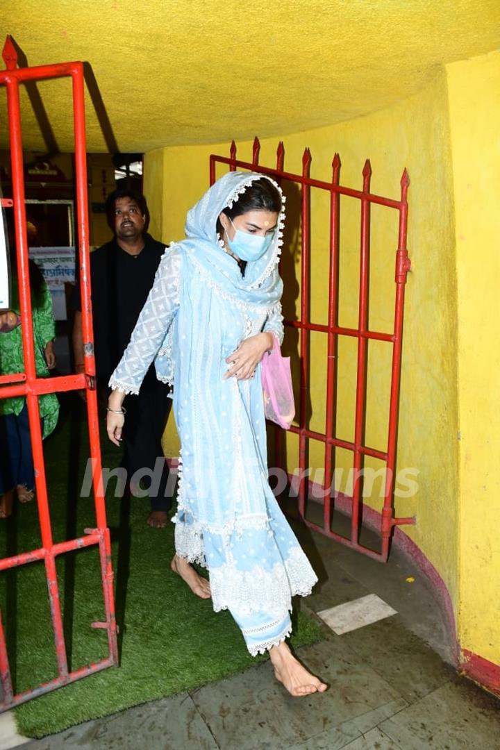 Jacqueline Fernandez spotted at the Mukteshwar temple 