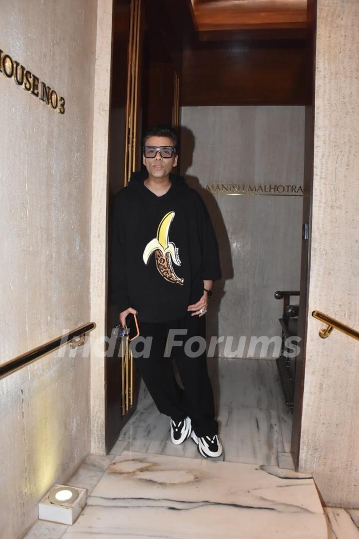 Karan Johar spotted at the Manish Malhotra house in Bandra