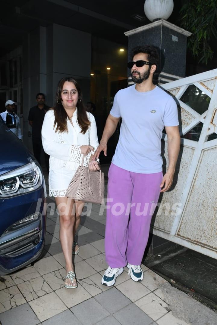 arun Dhawan and Natasha Dalal spotted in Juhu