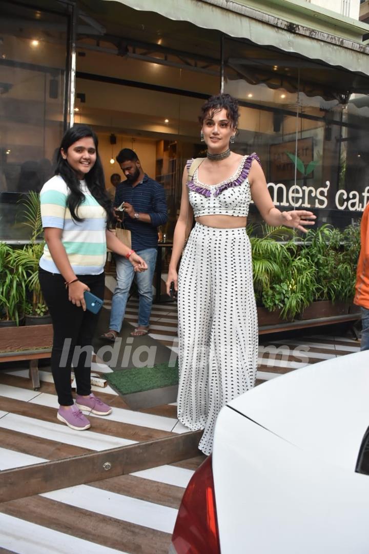 Taapsee Pannu spotted at Farmas cafe in Bandra