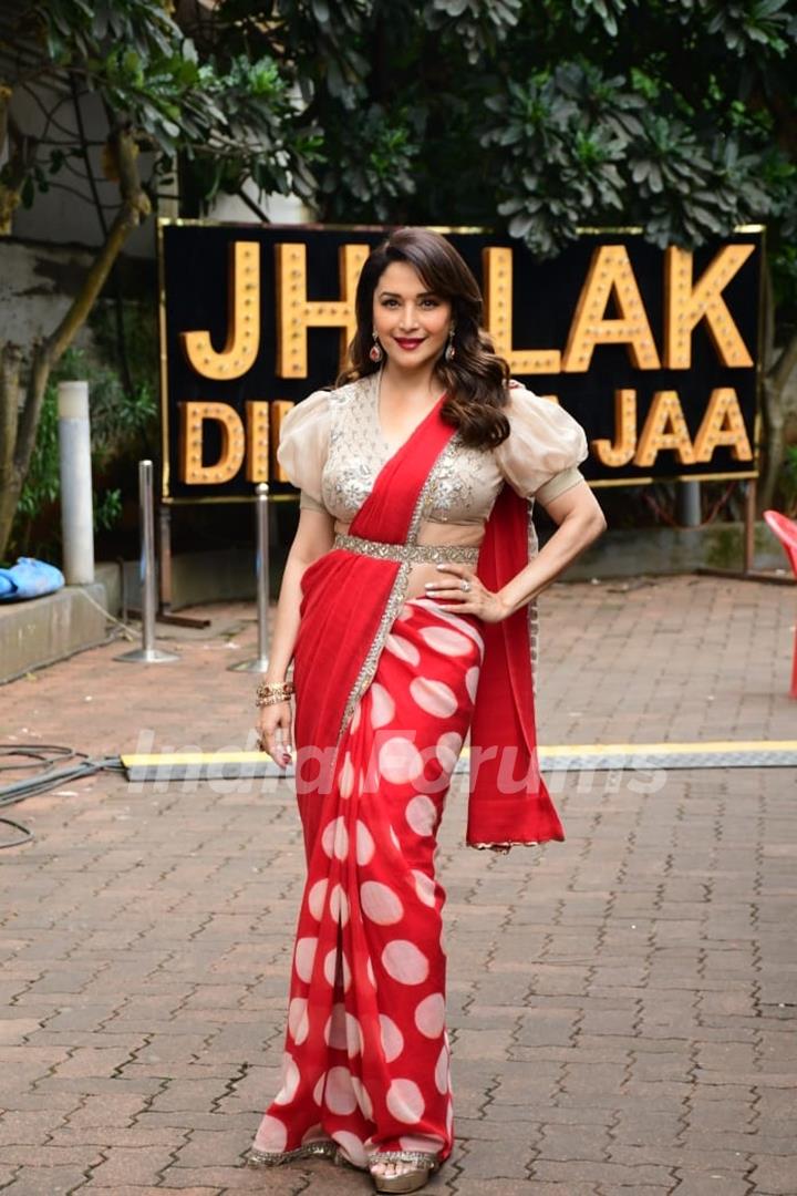 Madhuri Dixit snapped on the set of Jhalak Dikhhla Jaa 10 