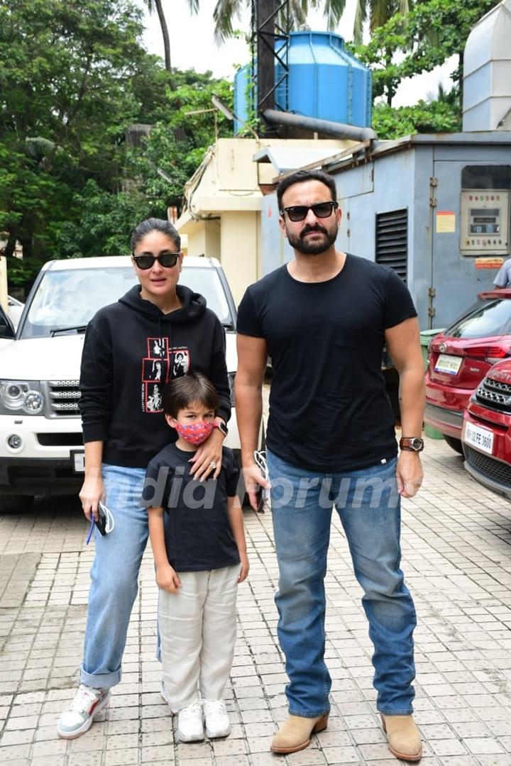 Kareena Kapoor, Saif Ali Khan, Taimur Ali Khan attend Brahmastra screening at Juhu PVR