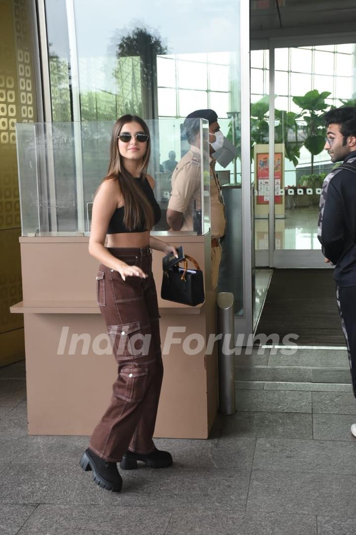 Tara Sutaria spotted at the Mumbai airport