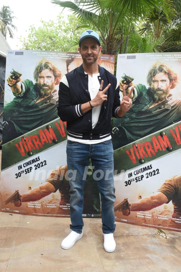 Hrithik Roshan spotted promoting Vikram Vedha in the city  