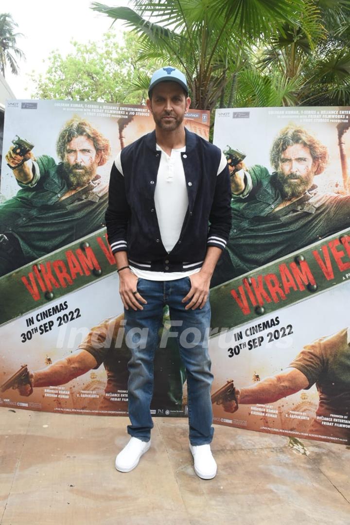 Hrithik Roshan spotted promoting Vikram Vedha in the city  