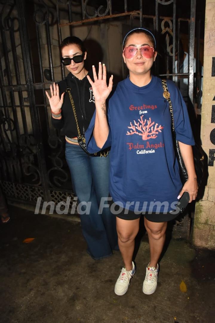 Malaika Arora and Amrita Arora spotted at mom's house in Bandra