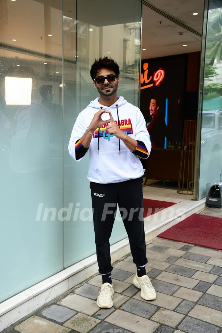 Aparshakti Khurana snapped at T-Series office for promotion of their film Dhokha Round D Corner