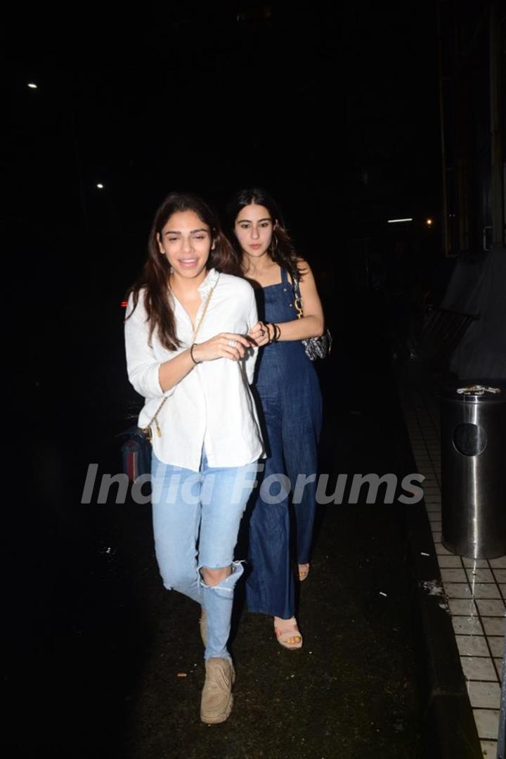 Sharmin Segal, Sara Ali Khan spotted at Bestian Worli