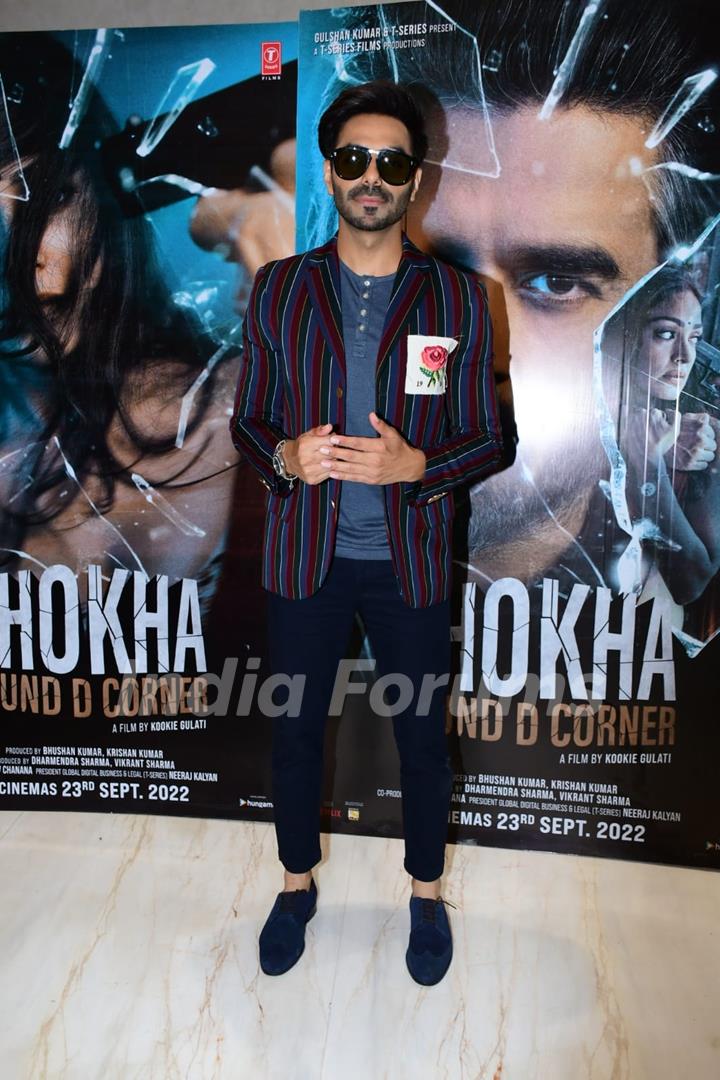 Aparshaki Khurana snapped promoting their upcoming film Dhokha Round D Corner in the city