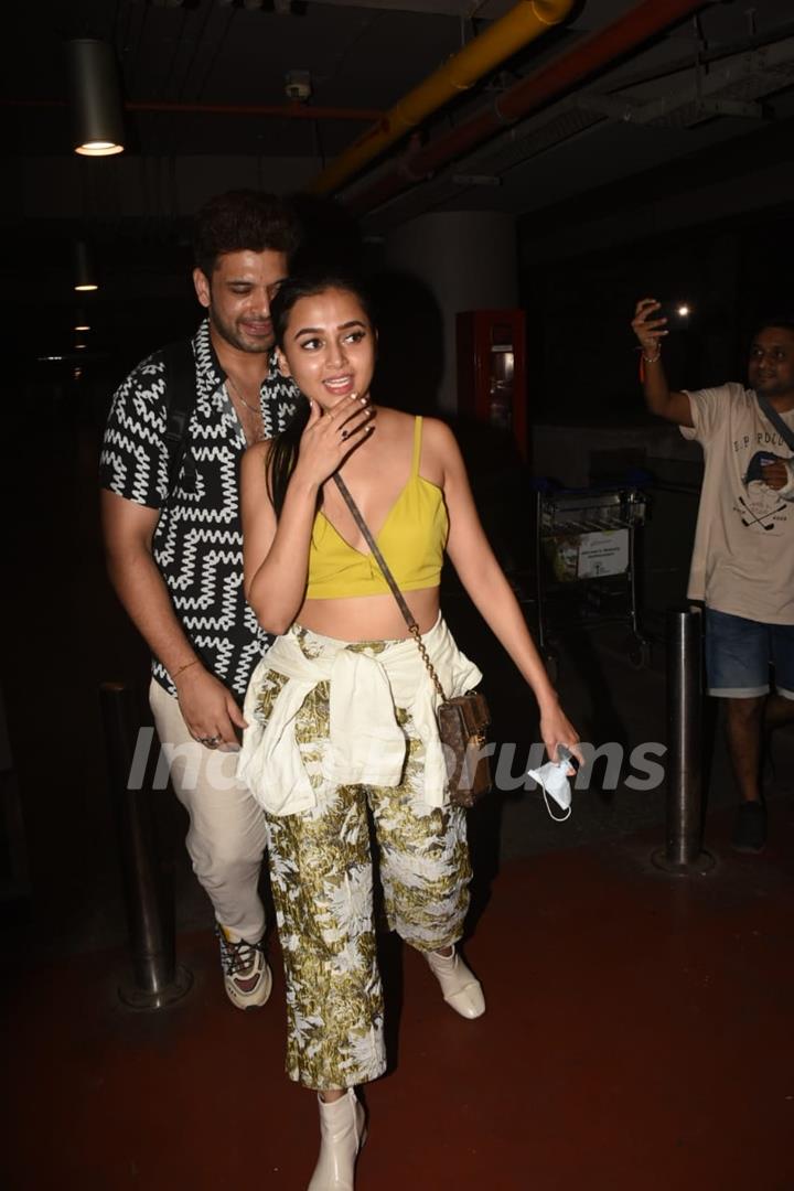 Karan Kundrra and Tejasswi Prakash spotted at the Mumbai airport