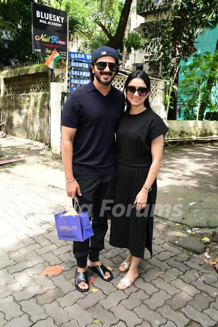 Dulquer Salmaan spotted with wife Amal Sufiya in Juhu 