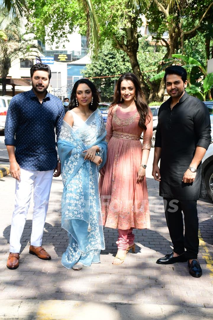 Jayam Ravi, Sobhita Dhulipala, Trisha Krishnan, Karthi snapped at the Ponniyin Selvan 1 press conference