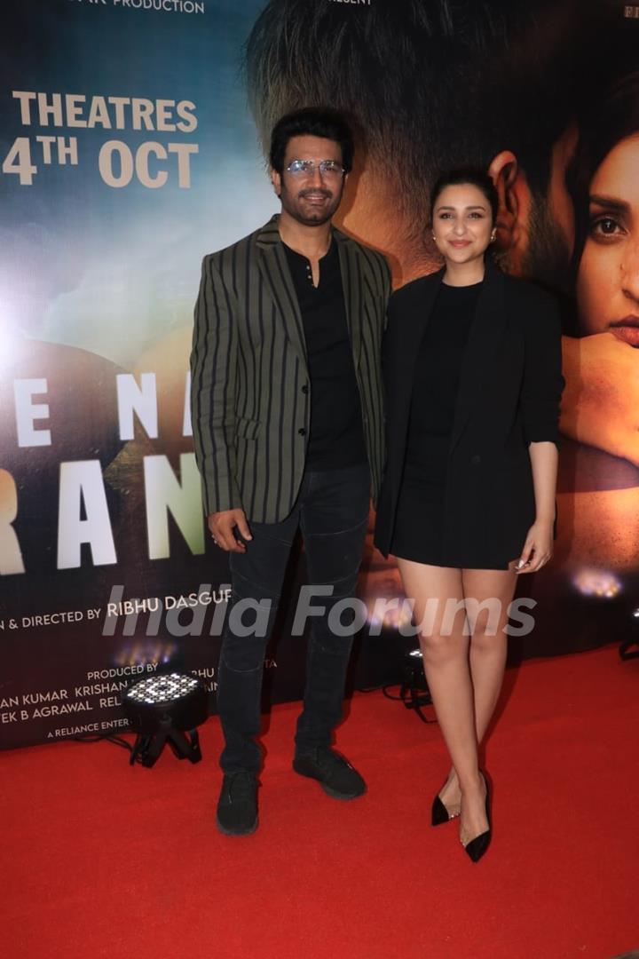 Parineeti Chopra, Sharad Kelkar snapped at the trailer launch of their upcoming film Code Name: Tiranga