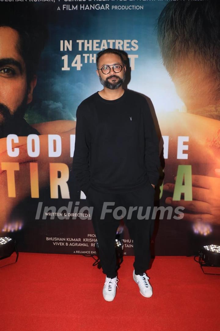 Ribhu Dasgupta snapped at the trailer launch of his upcoming film Code Name: Tiranga